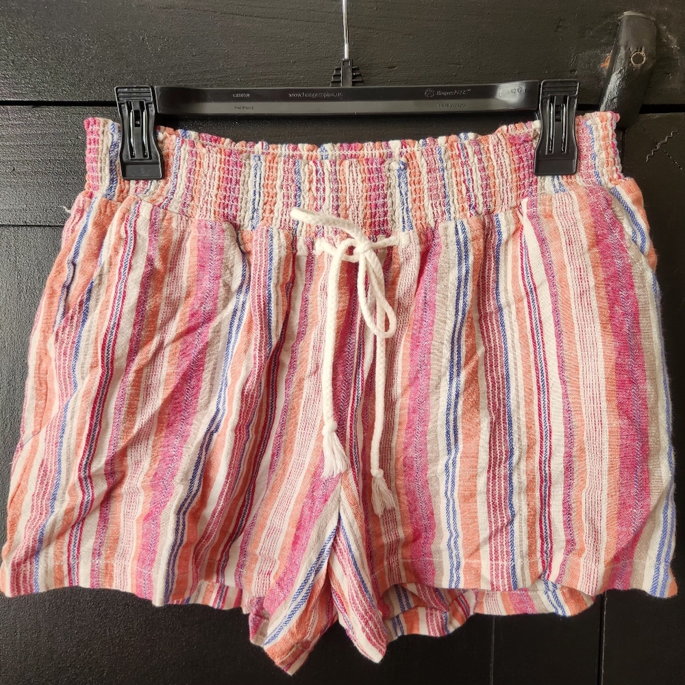 Juniors Striped Multicolor Shorts~size Juniors L/ Womens S
